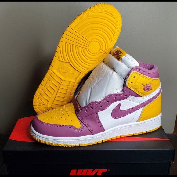 Jordan 1 High Og “Brotherhood” Gs Shoes - Picture 1 of 6